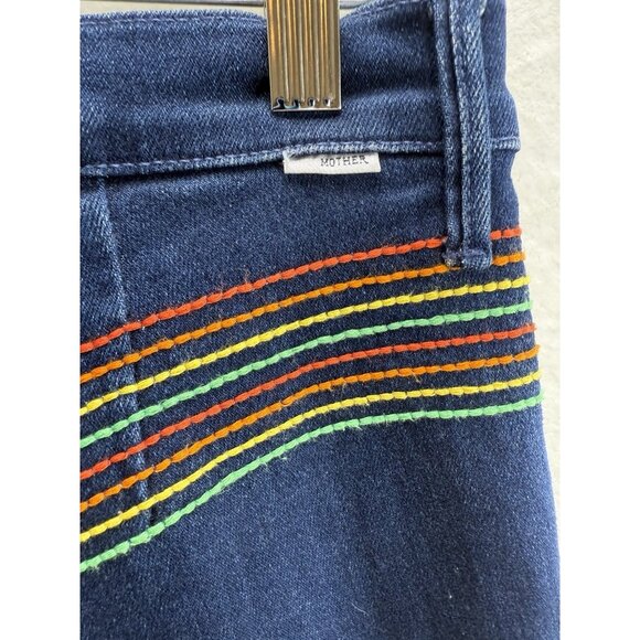 Mother Women's The Smooth Hustler Jeans in Over The Rainbow Embroidered Size 30 - Picture 6 of 13